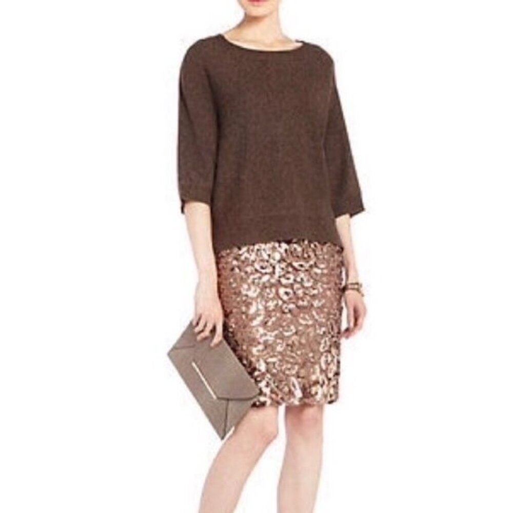 BCBGMaxazria Kennedy Dolman Sleeve Hi-Lo Wool & Yak Blend Sweater | Extra Small